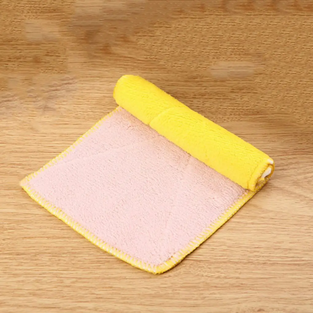 

Микрофибра кухонное полотенце Двухслойное Впитывающее кухонное блюдо ткань антипригарное масло бытовая очистка протирающее полотенце ...