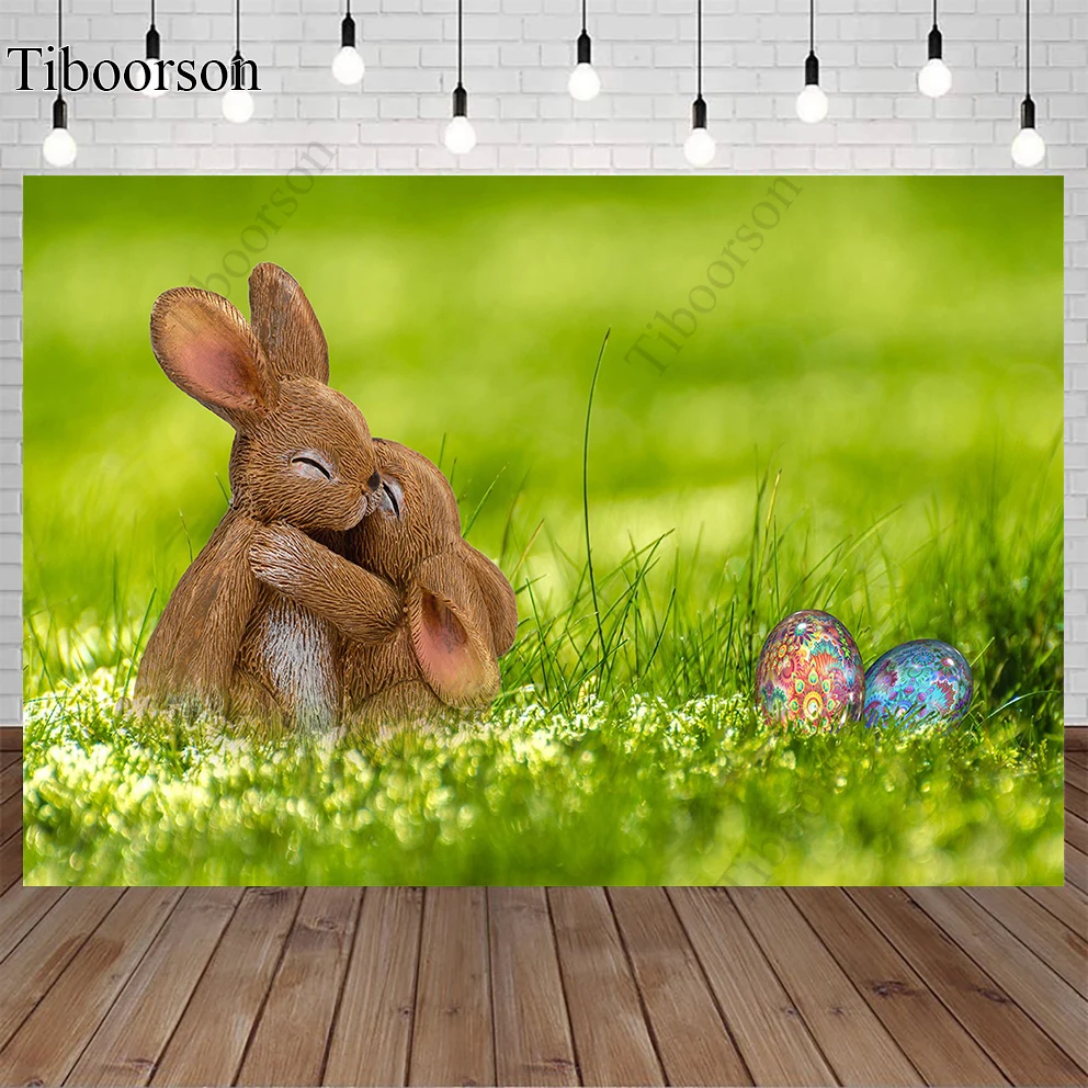 

Easter Backdrops for Photography bunny Egg Grassland Children Newborn Floral Elves Flowers Photo Decoration Background Banners