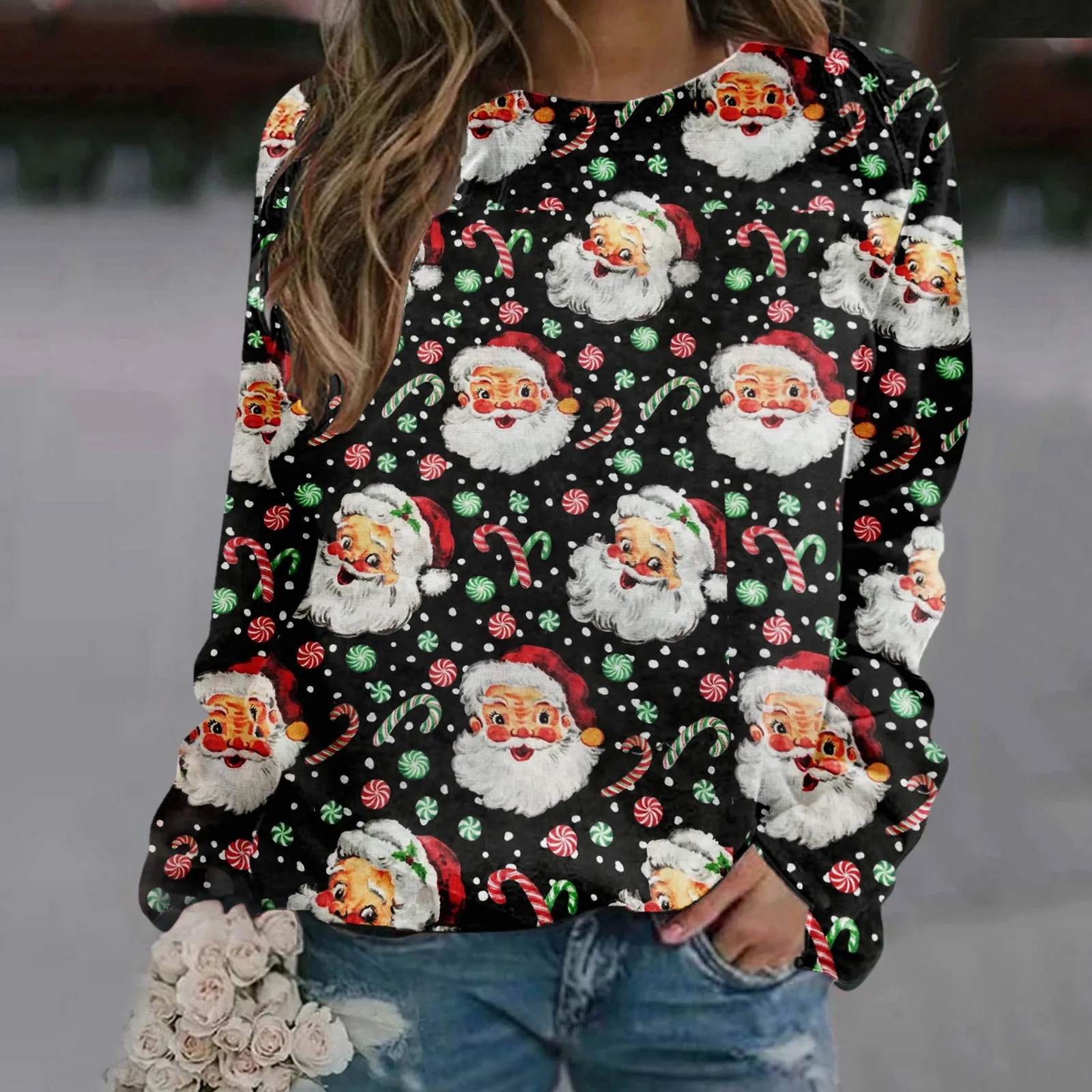 

Женский осенне-зимний Повседневный Длинный топ с капюшоном и принтом в виде снежинок