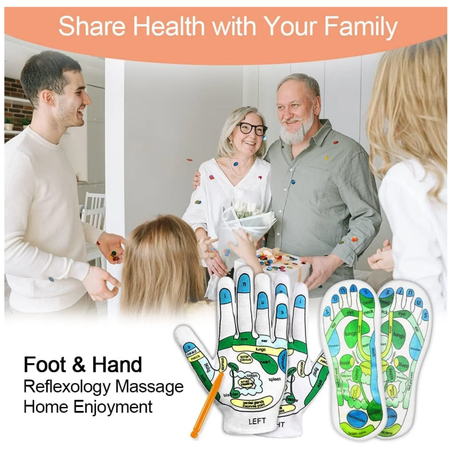 5 шт. набор носков и перчаток для рефлексологической терапии с массажным