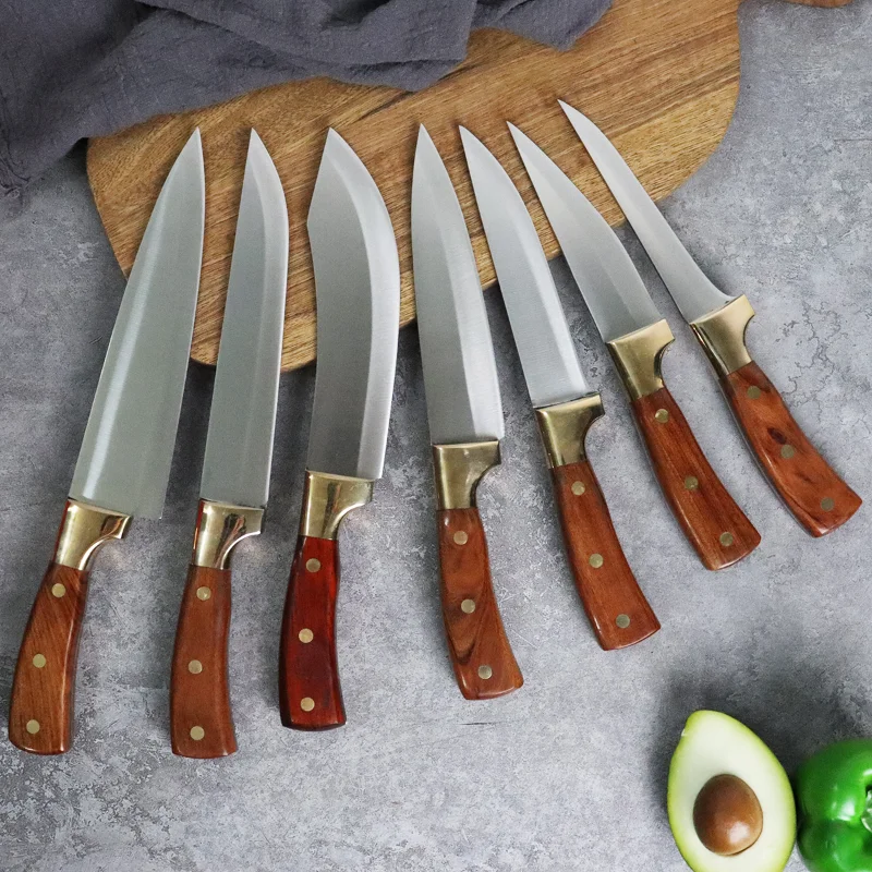 

Набор кухонных ножей шеф-повара мясника из нержавеющей стали, набор ножей для мяса, рыбы, фруктов, овощей, нарезки, ножи для мясника с подарочной коробкой