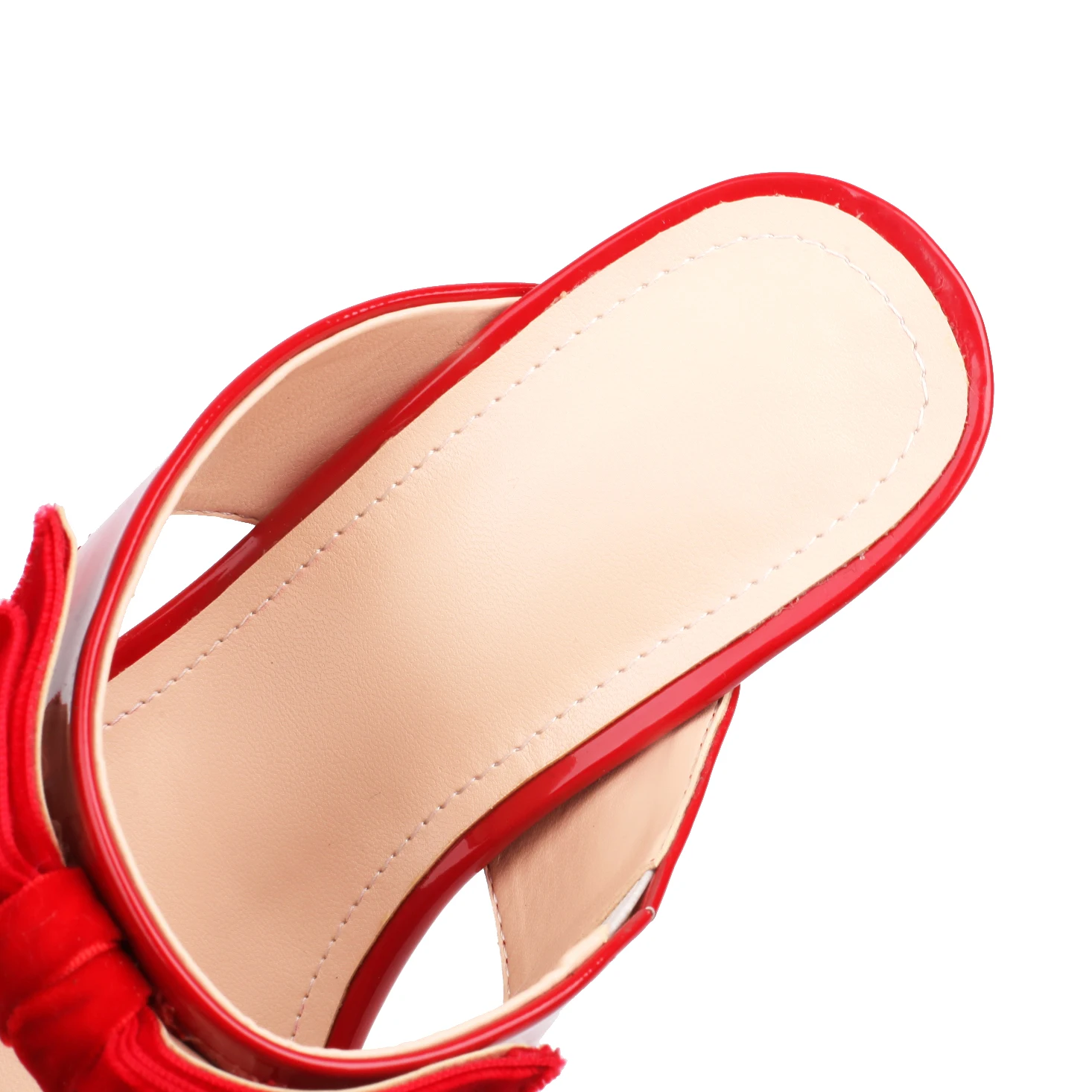 Women Slippers Sandals with High Heels Fashion Stiletto Shoes 2023 Summer Bow Decorate Patent Leather Outside Footwear