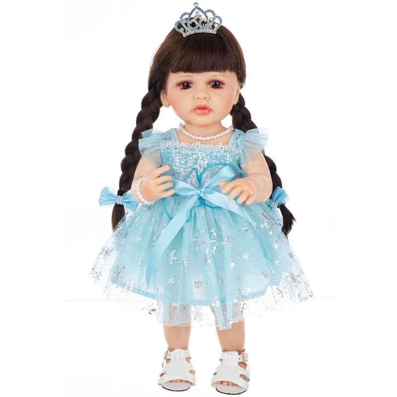 

Girl Caucasian Reborns Toy Cute Princess Toddler Birthday Gift 55cm