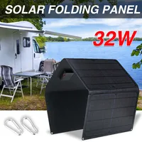 32W Foldable Solar Panel 5V Portable Battery Charger USB Port Outdoor Waterproof Power Bank for Phone PC Car RV Boat
