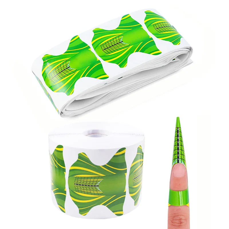 

500 шт./рулон, самоклеящиеся наклейки для наращивания ногтей