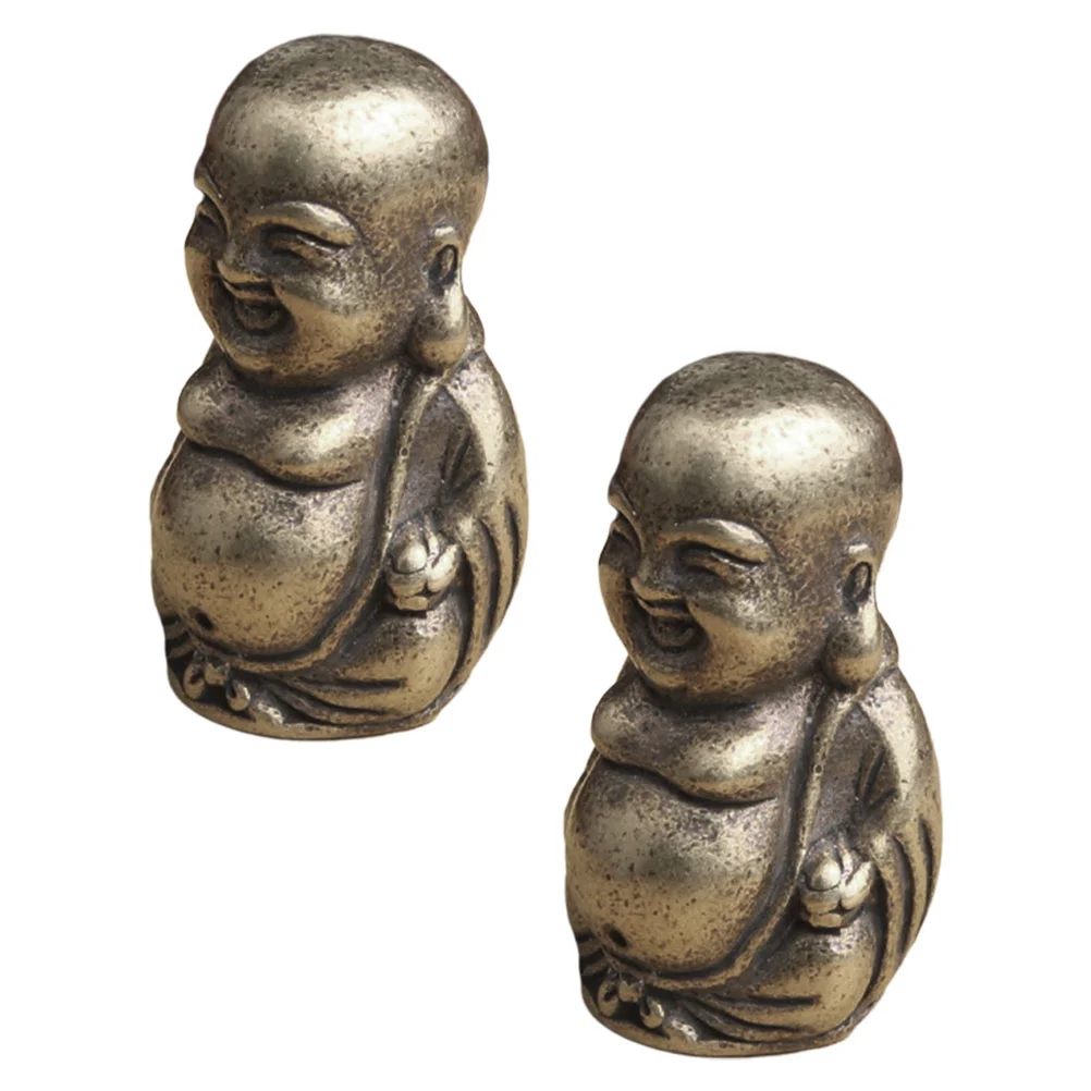 

Chinese Brass Figurine Decor Statues Fengshuizodiac Home Bouddhisme Sculptures Maitreya Figure Mini Sculpture