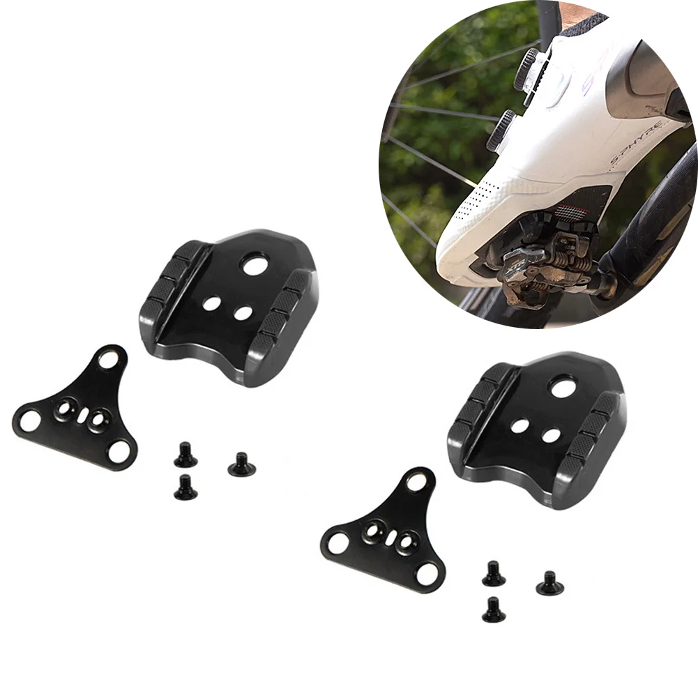 

Road Bike Plates Cleat Stabilizing Adapter With Spacers Screws For-Shimano SPD H51/SH56 Aluminum Alloy Non-Slip Adapter For Bike