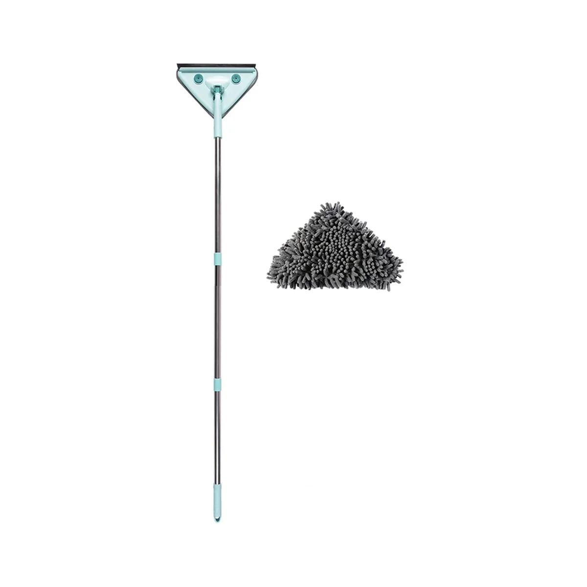 

Triangle Shaped 360° Rotatable Adjustable Cleaning Mop, Long Handle Microfiber Dust Mop for Wall, Ceiling, Window B