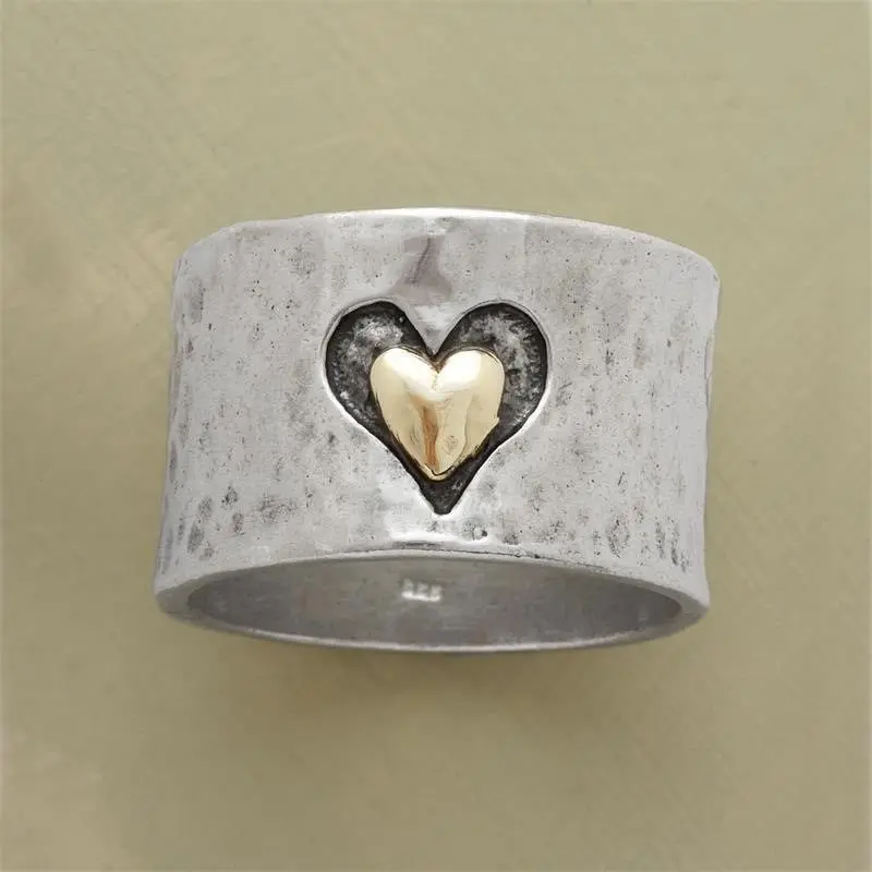 

Vintage Heart Wedding Rings for Women Luxury Brand Massive Promise Women's Ring Wholesale Jewelry Accessories Gifts for Bradal