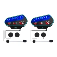 2x motorcycle bluetooth 5 0 helmet intercom wireless hands free telephone call kit stereo interphone a10 for outdoor