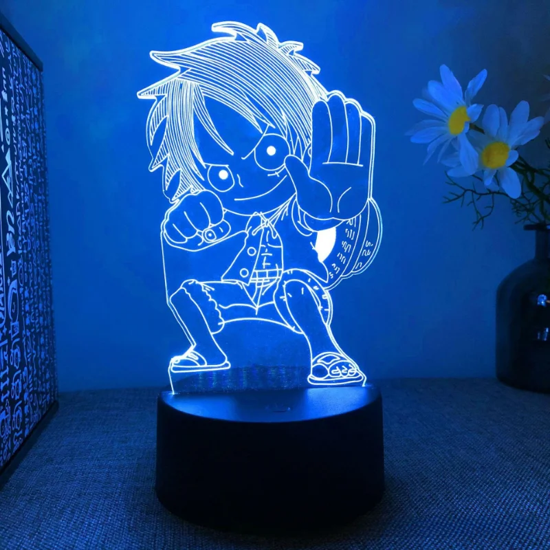 

3D лампа в стиле аниме Luffy, цельнокроеная лампа, лампа для детской комнаты, настольная лампа для дома