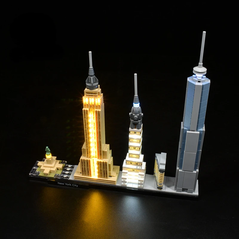 Без строительных блоков лампа освещение для Нью-Йорка 21028 Сделай Сам игрушки