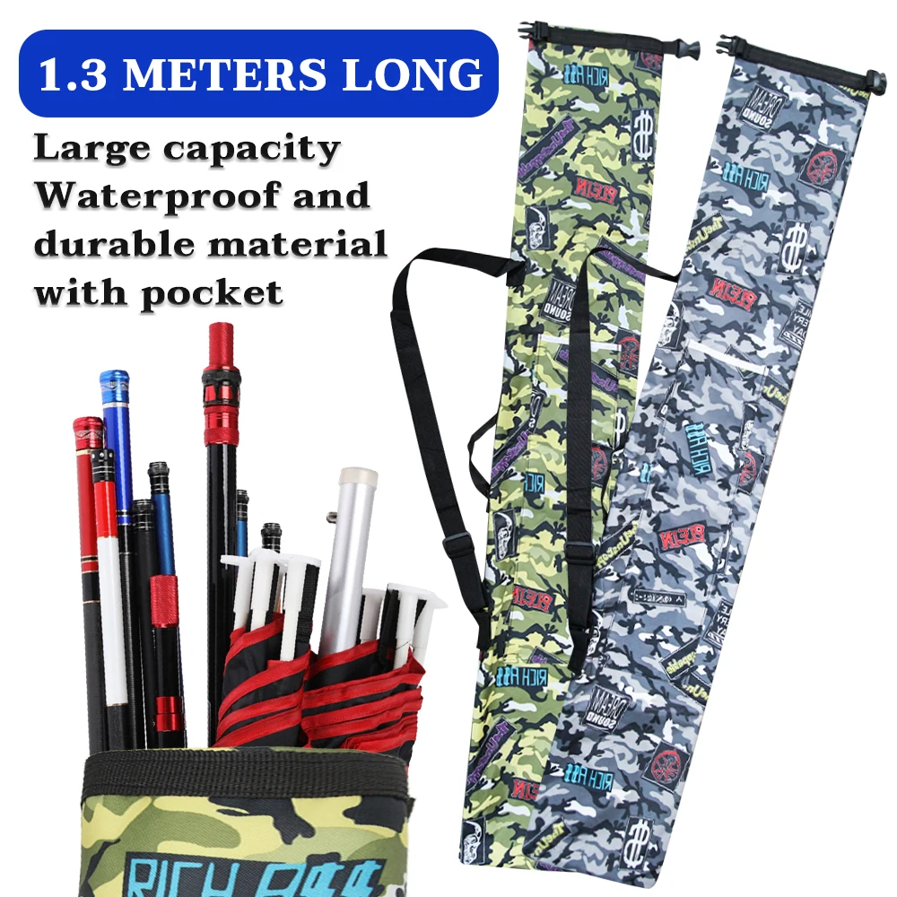 

Foldable Fishing Rod Bag Portable Rod Tubes Rod Bag Multifunctional Waterproof Large Capacity Fishing Tackle Bag Storage Cases