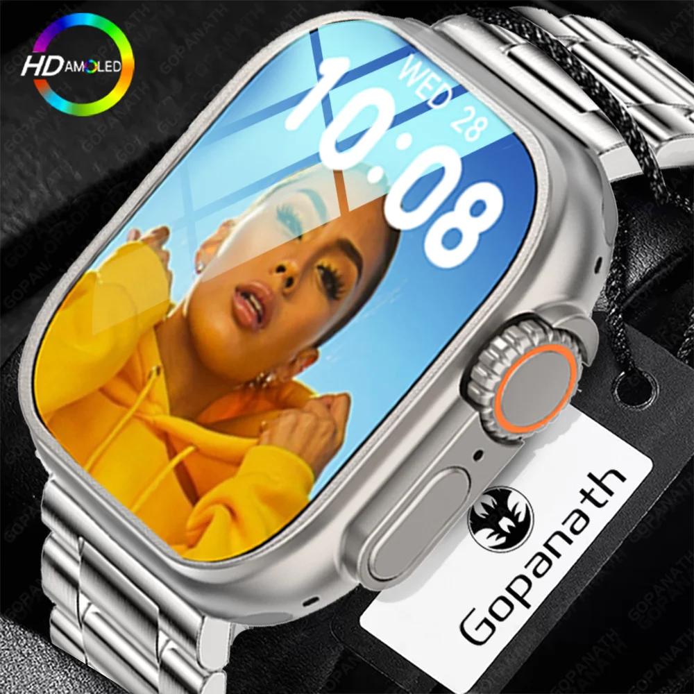 

Новинка 2023, Смарт-часы с Bluetooth и функцией вызова, мужские Смарт-часы Siri NFC, GPS-трекер, измерение кровяного давления, пульсометр, спортивные Смарт-часы для Apple Watch
