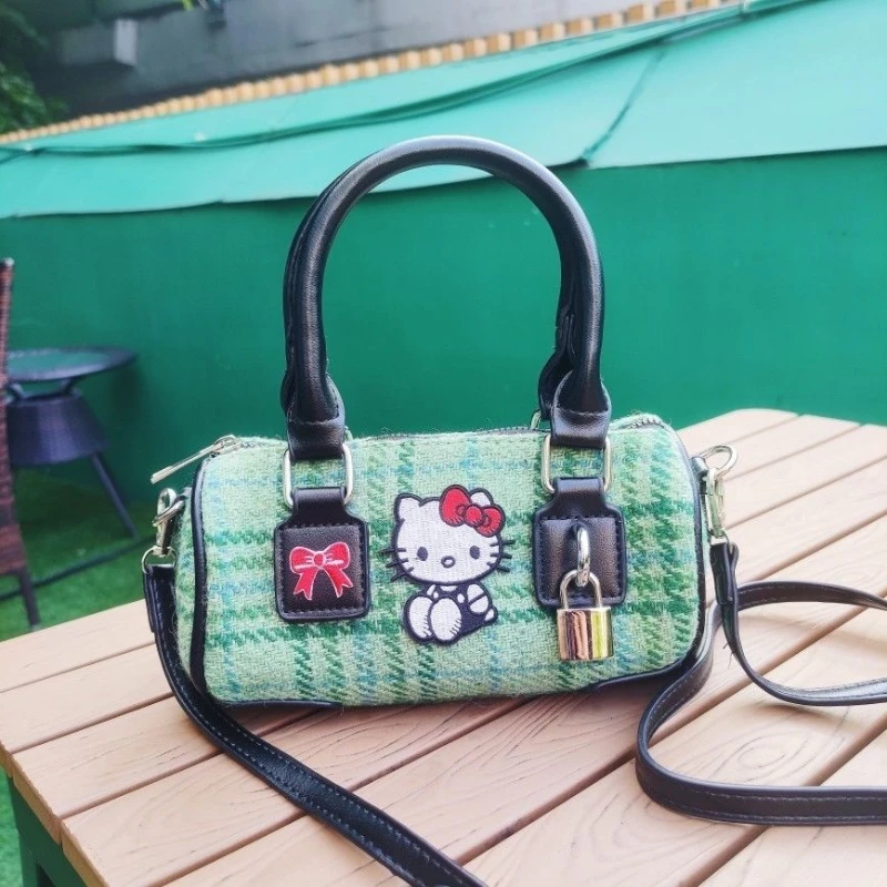 

Милые винтажные сумки через плечо Hellokitty с бантом для девочек, кошельки и сумки, сумка через плечо