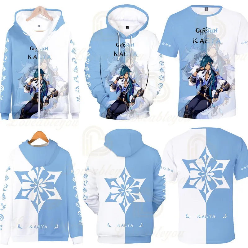 

Funny Hot Game Genshin Impact Hoodie Men Women Kaeya Qiqi Cosplay Sweatshirt Spring Autumn Streetwear Oversized Loose Pullovers