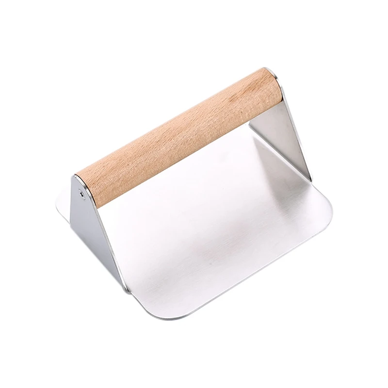 

Пресс для приготовления бургеров, квадратный сверхмощный пресс для бургеров с деревянной ручкой, пресс для приготовления бекона на гриле д...