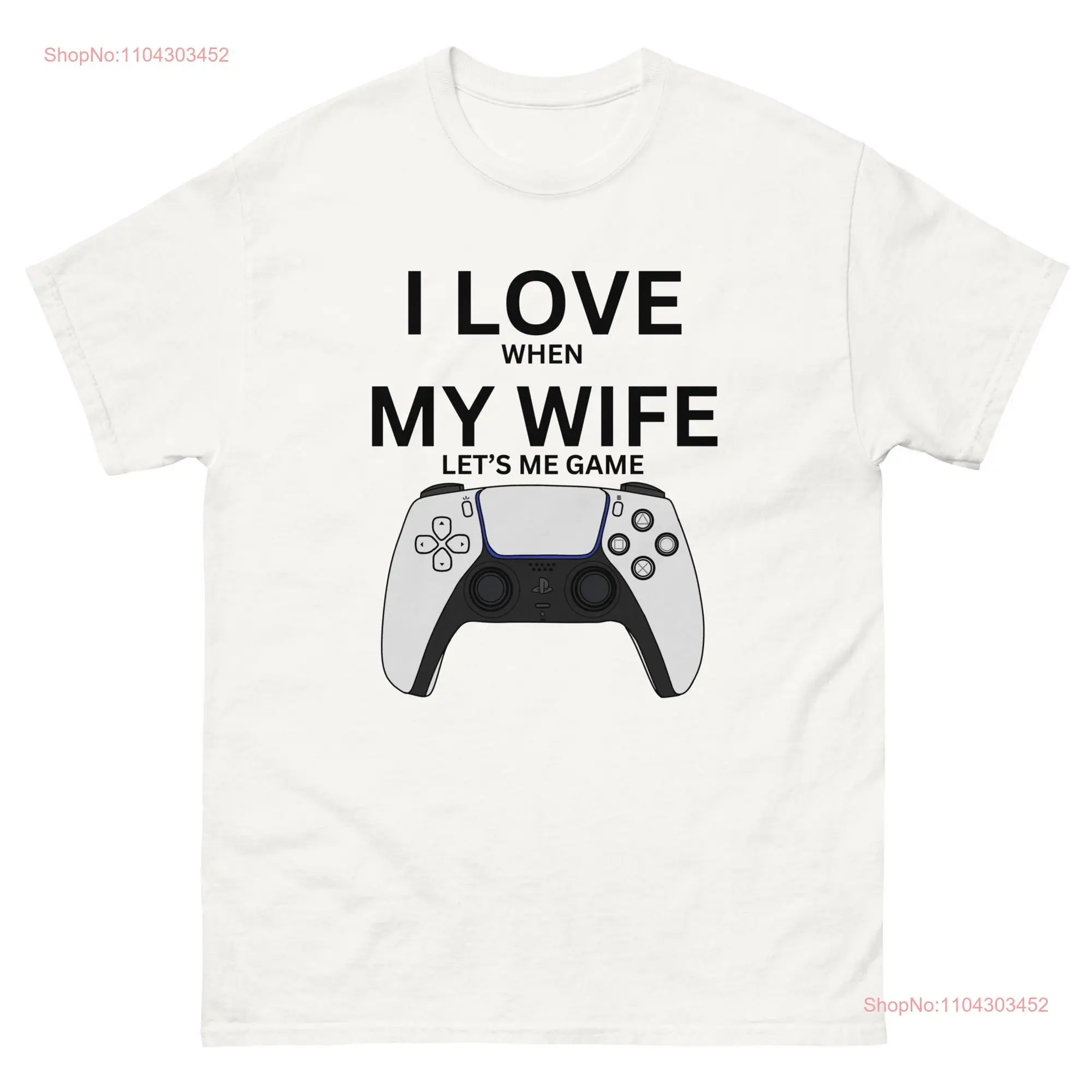 I Love When My Wife Let's Me Game PS5 Черная футболка с длинными или короткими рукавами