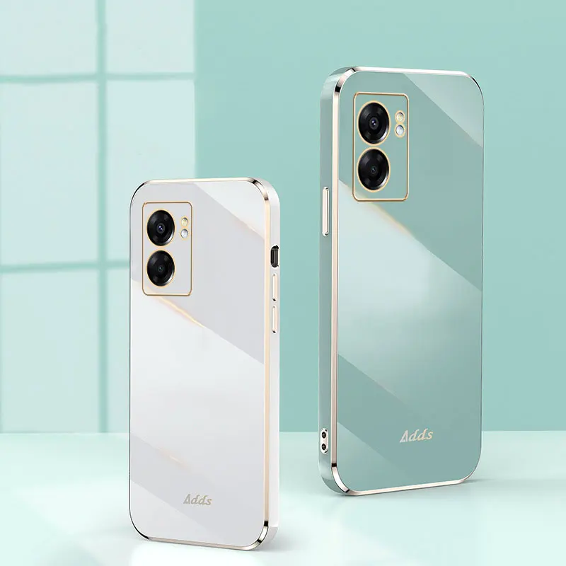 Фото Чехол с квадратной рамкой для OPPO A77 5G, чехол с золотым покрытием oppp A77, чехол для s A77 5G, чехол для A 77 A77 A57 №1