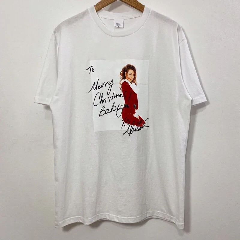 

20FW Mariah Portrait Tee Men Women Couples T Shirt HipHop Streetwear Merry Christamas Printed T-Shirt Men