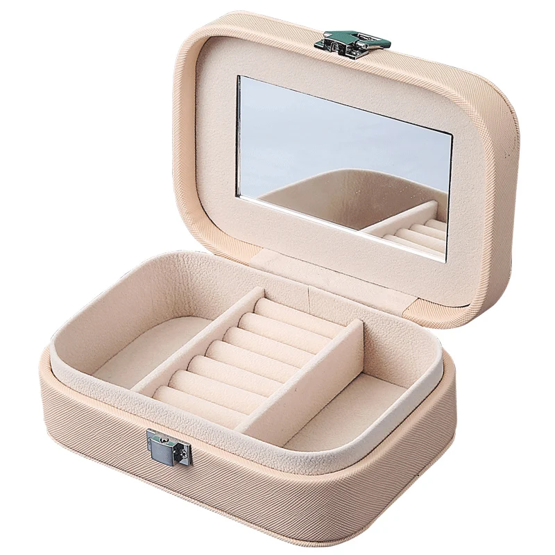 Portable PU Leather Travel Jewelry Storage Box Earrings Ring Necklace Velvet Small Jewellery Casket Jewelry Case Organizer