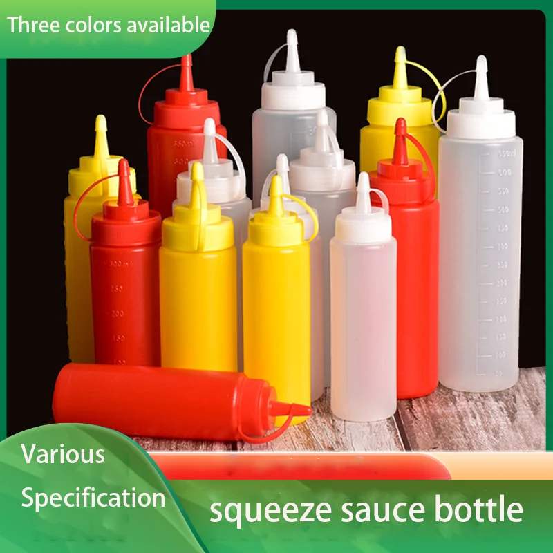 

Kitchen Supplies Condiment Bottle Salad Dressing Press Squeeze Bottle Plastic Squeeze Sauce Bottle Kitchen Seasoning Bottle