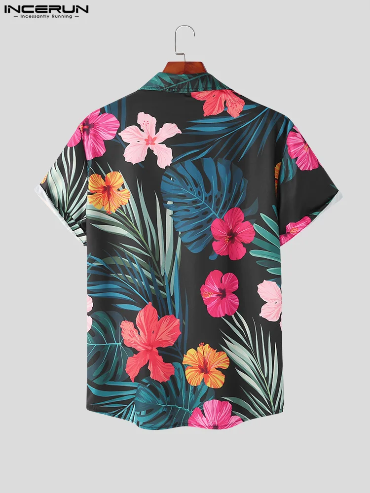 Stylish Well Fitting New Men Tops INCERUN Printing Short Sleeve Shirts Casual Party Male Well Fitting Hot Sale Shirts S-3XL 2022