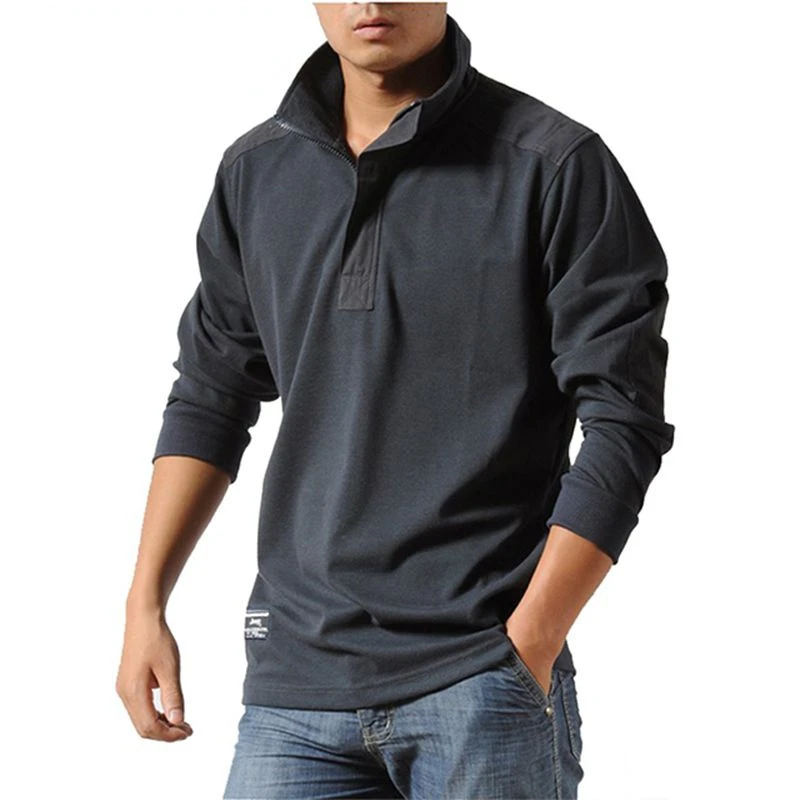 

Casual Shirts Men Autumn Loose Long Sleeved Tactical Shirts Military Big Size Business Leisure Men Polo Shirt