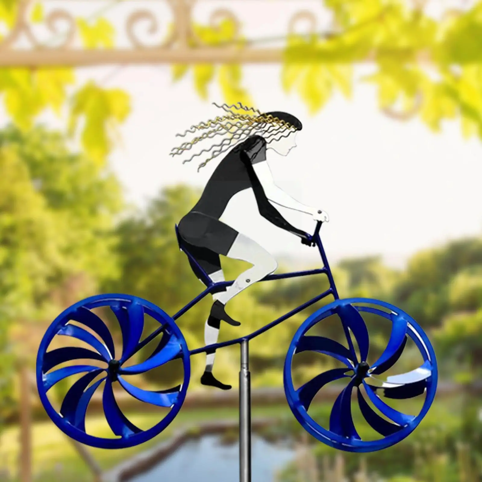

Кинетическая велосипедная скульптура для сада, 3d велосипед, Спиннер, орнамент, скульптура, ремень, велосипедная скульптура для сада N3u2