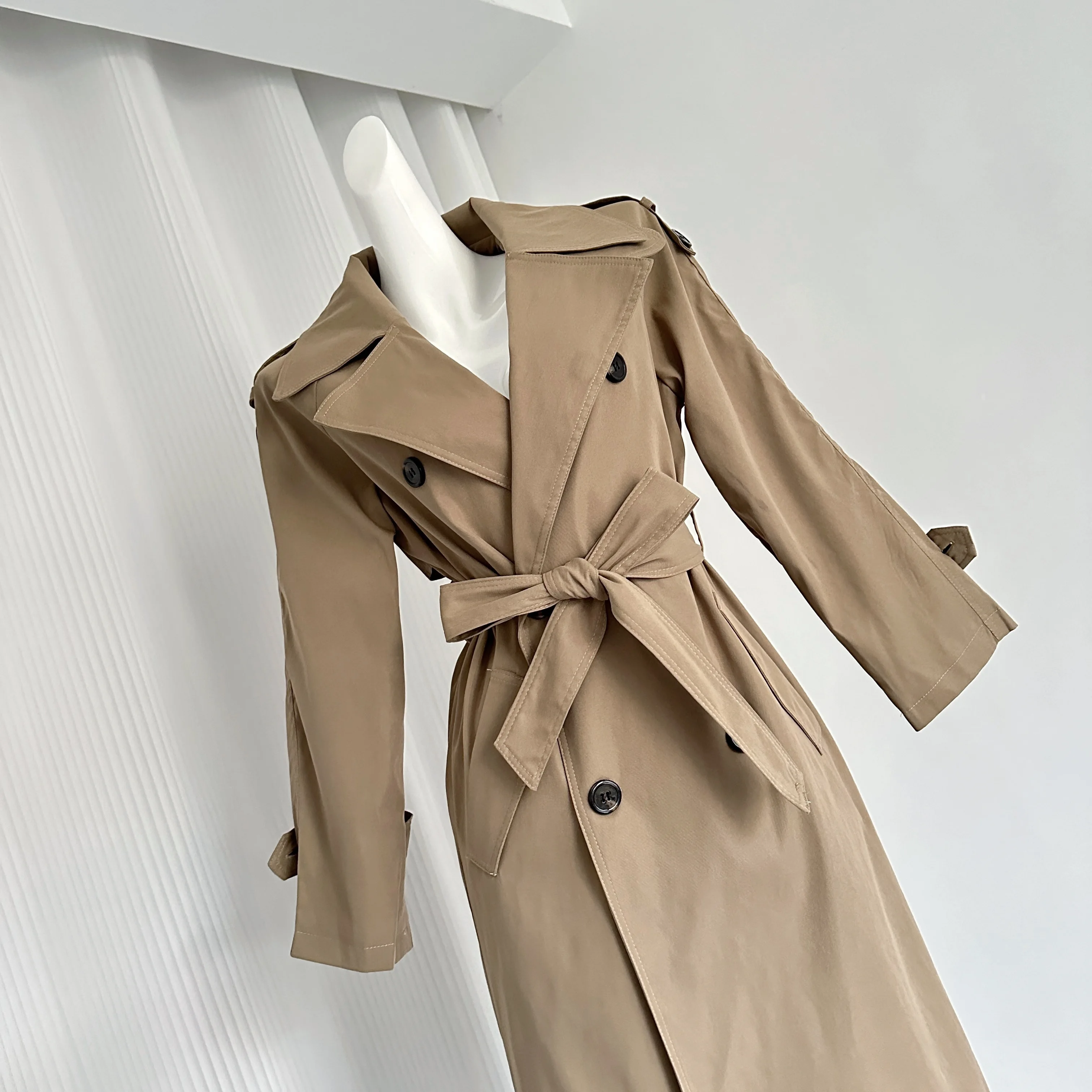 Happylisa женский длинный плащ ветровка модный английский стиль отложной воротник