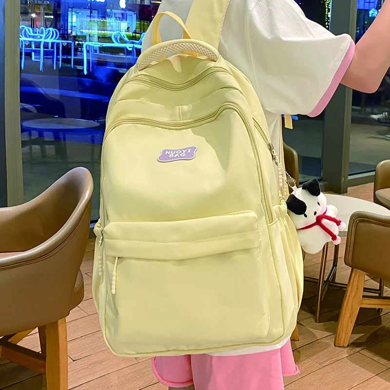 

Новинка 2023, женский рюкзак для девочек-подростков, нейлоновая школьная сумка карамельных цветов, Женский студенческий вместительный рюкзак, женский рюкзак