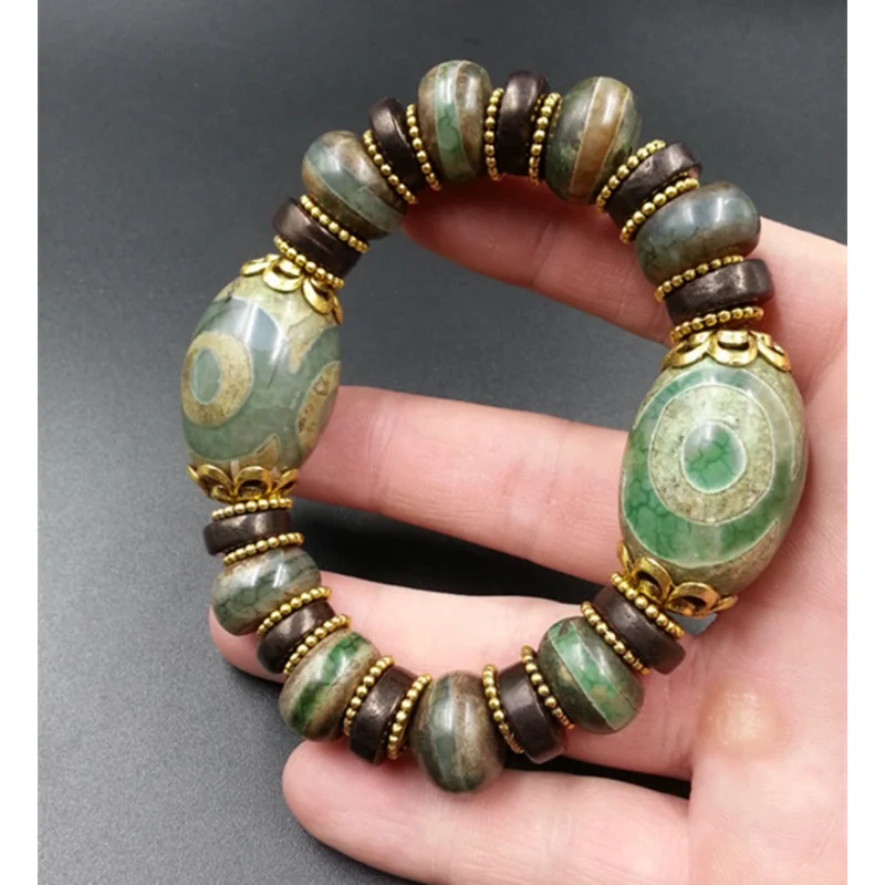 

Natural Dragon Agate Chalcedony Bracelet for men bracelets crystal bracelet jade beads bracelet jade Tibet Dzi Bracelet