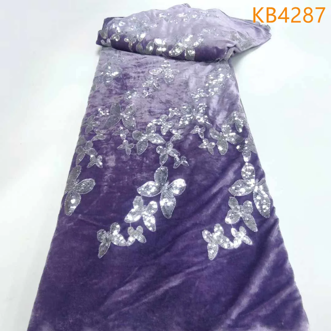 Роскошные африканские бархатные кружевные ткани высококачественные вышитые