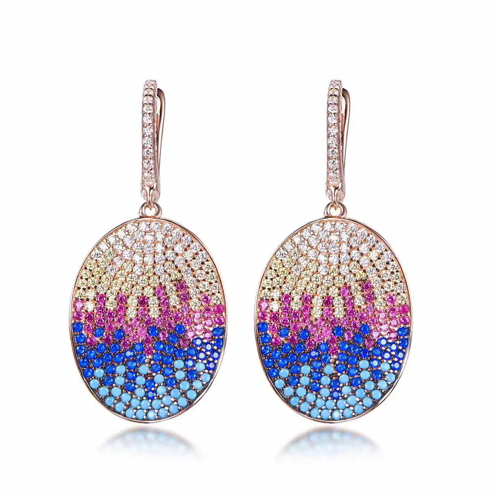 TKJ стерлингового серебра 925 пробы роскошные серьги-капли с драгоценными камнями