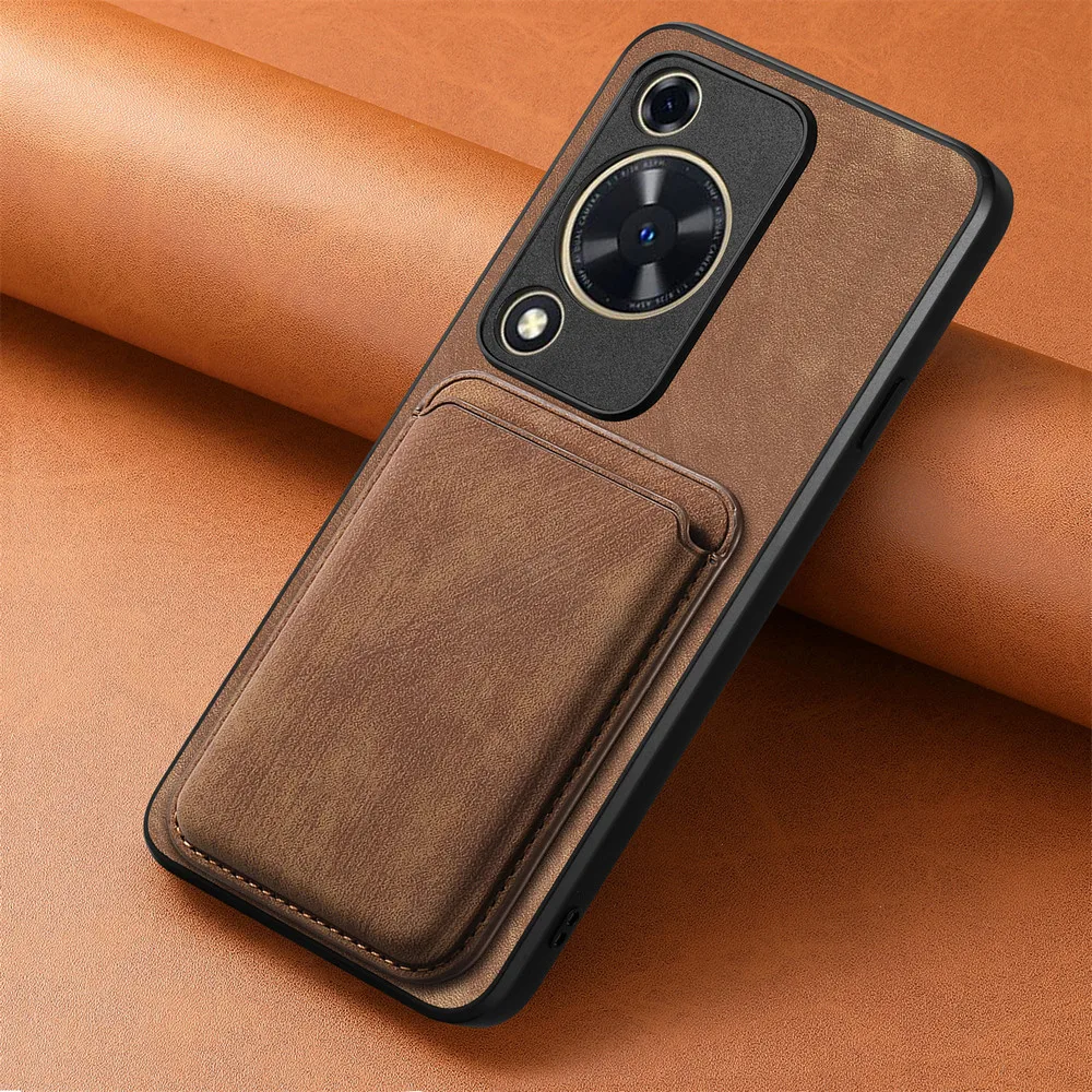 Роскошный чехол для Huawei Nova Y72 2024 съемный 2 в 1 Magsafe Leaher Card Etui Задняя крышка NovaY72 Y 72 Funda