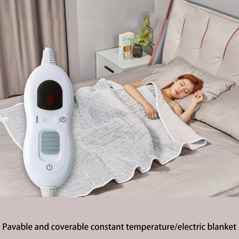 

Фланелевое электрическое одеяло 60 х50 дюймов с 6 уровнями нагрева, одеяло с быстрым нагревом и защитой от перегрева, машинная стирка B03D