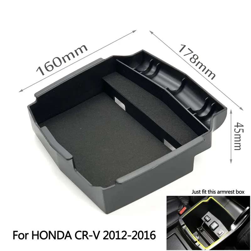 

Автомобильный ящик для хранения в подлокотнике для HONDA CR-V CRV 2012-2019, контейнер для хранения центральной консоли, органайзер, автомобильные аксессуары
