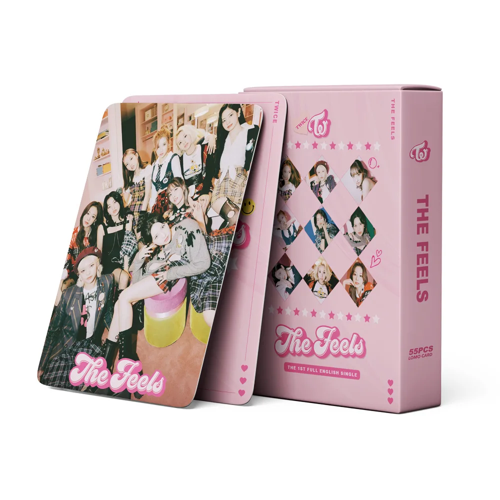 

54pcs/Set Kpop Twice Lomo Card New Album THE FEELS Photocards Korean Girl Group Twice Fotocards Mina Sana Photos Cards Postcards