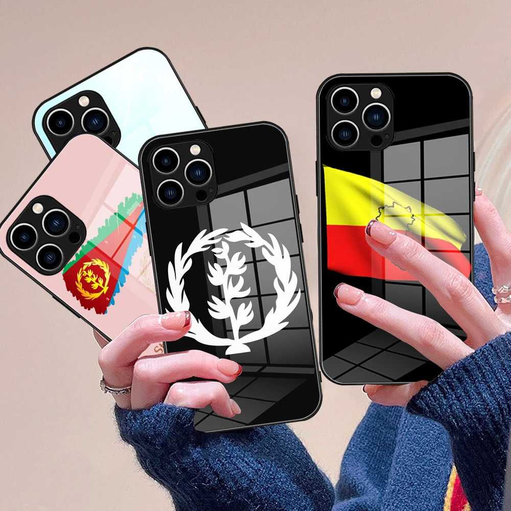 

Independent design Eritrea Flag Phone Case Tempered Glass FOR IPhone 14 13 11 12 Pro 8 7 Plus X 13 Pro MAX XR XS MINI Covers