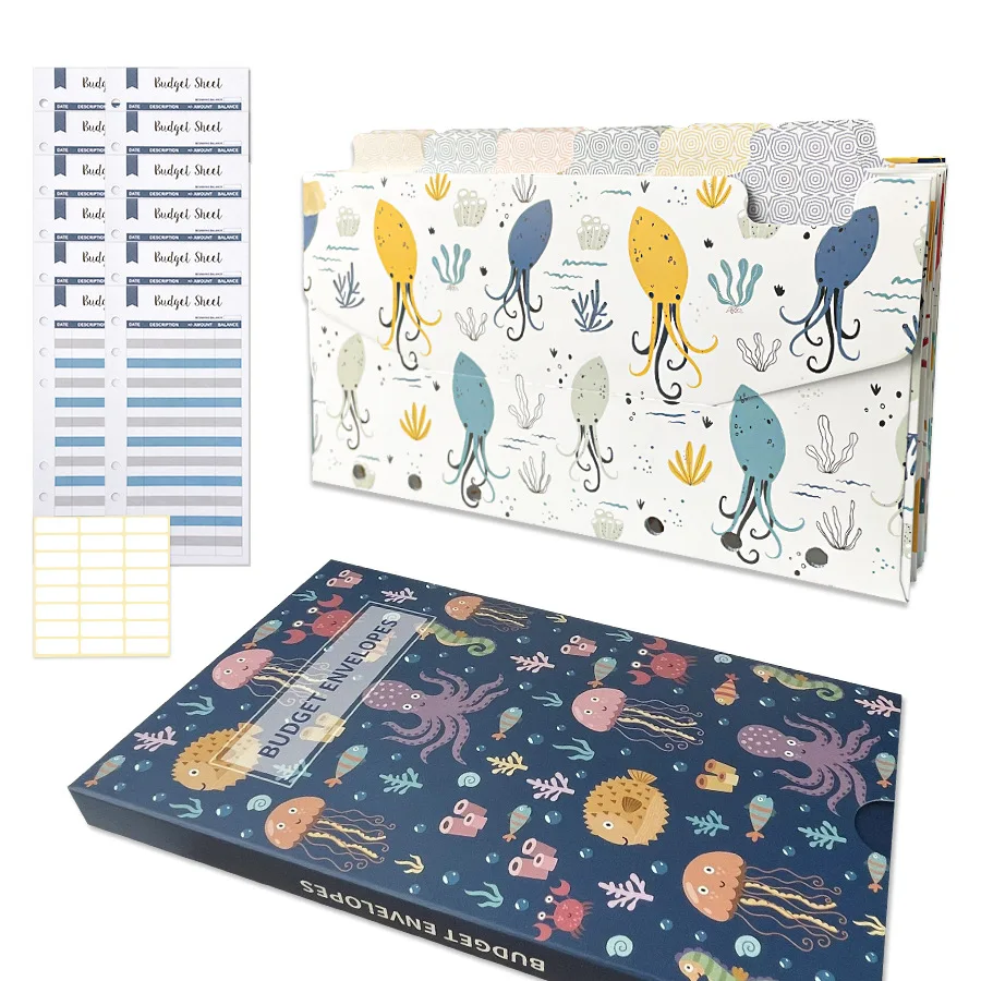 

25pcs A6 Budget Envelopes Punched Holes Binder Cash Envelope Budget Sheets Wallet Budgeting Money Saving File Folder Accessories