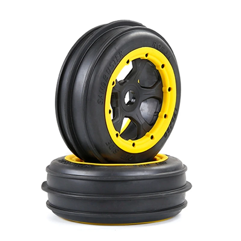 

New 2Pcs Front Sand Paddles Desert Wheels Tires For 1/5 HPI ROVAN ROFUN KM BAJA 5B Rc Car Parts