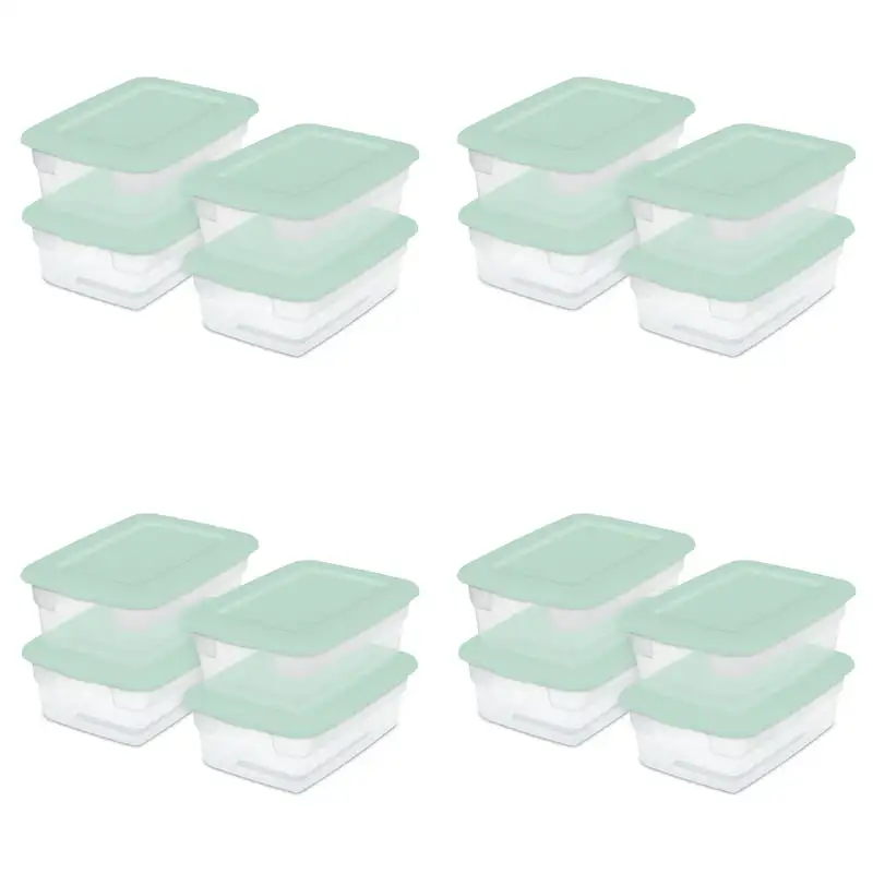 

12 Qt. Storage Box Classic Mint Set of 16
