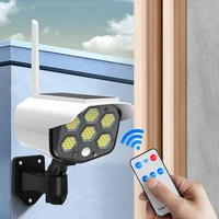 84 led solar light motion sensor dummy camera monitoring light outdoor waterproof flood light with remote control security lamp