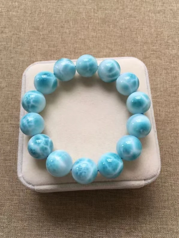 

Натуральный Синий браслет с рисунком в виде лампы, 15 мм, с водным рисунком, лучший камень, для мужчин и женщин AAAAAAA