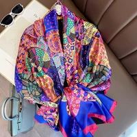 heavy silk scarf women handmade female stitching spring and autumn wild large bandana square scarfs shawl dual use 2022 new