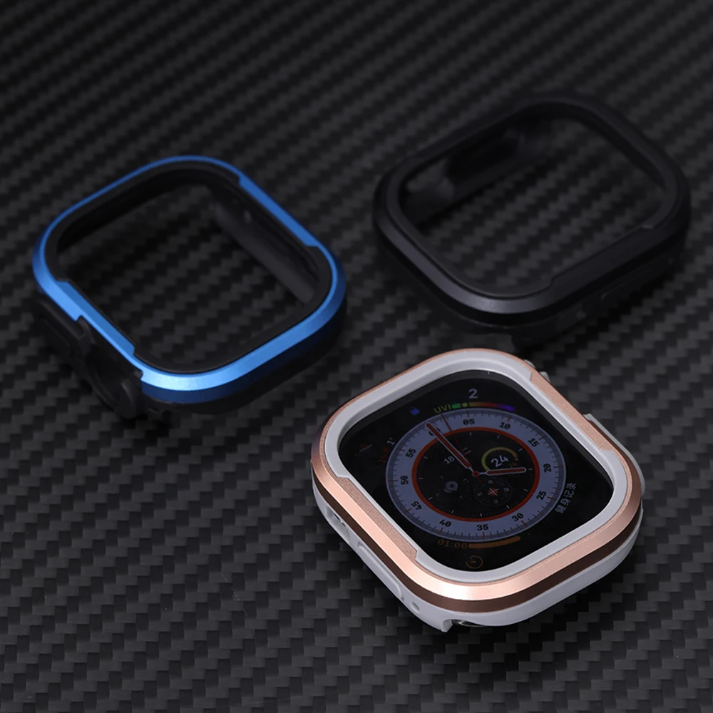 For Cover apple watch8 Ultra 49mm Series 7 6 SE 45mm 41mm 40mm 44mm Aluminum alloy bumper protector case shell frame Accessories