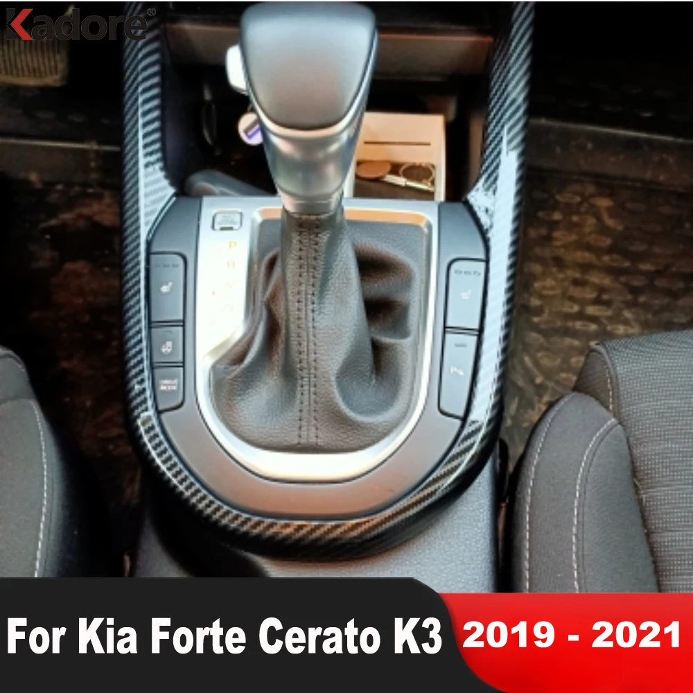 

Для Kia Forte Cerato K3 2019 2020 2021 коробка переключения передач из углеродного волокна панель Крышка отделка молдинги полоса аксессуары для интерьера...