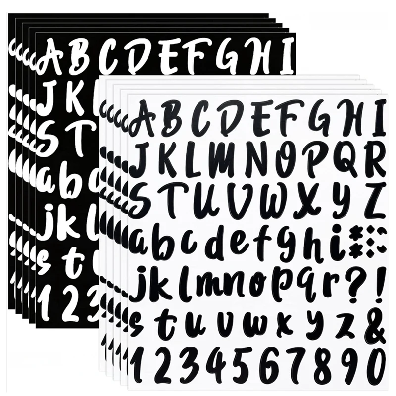 

10 Sheets 720 Pieces Self Adhesive Vinyl Letters Numbers Stickers, Graduation Cap Stickers,Decals For Sign,Door,Business