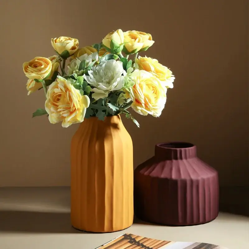 

Nordic Ins Ceramic Art Vase Creative Dried Flower Pot Flowers Porcelain Crafts Gifts Table Decoration Vases Wedding-decoration