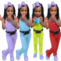 toddler kids girls summer suspender jumpsuit child sleeveless solid candy color one piece long pants overalls baby girl playsuit